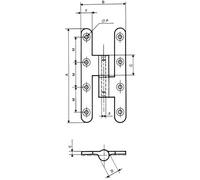 Paumelle renforcée à noud arasé 140x70mm droite bout rond - - FO1407PRDJ