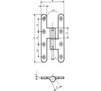 Paumelle renforcée à nœud arasé 140x70mm droite bout rond - FAURE ET FILS - FO1407PRDJ Blanc G