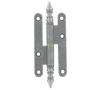 paumelle rustique acier en 140 x 55 mm poli vernis, bout rond gauche