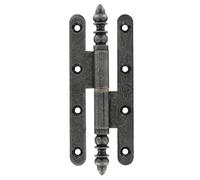 paumelle rustique acieren 140 x 55 mm patiné vernis, bout rond droite