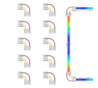 PAUTIX 12MM RGB Smart IC Ruban LED COB Connecteurs, 10PCS L-forme/Coin Connecteurs Kit Bornes Sans Soudure Connexion Kit(PAS pour 8MM 10MM rubans LED)