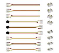 PAUTIX 12MM RGB Smart IC Ruban LED COB Connecteurs, 3 Broches Borne sans Soudure, Deux Extrémités Extension, Mâle Fiche, sans Espace, Dénuder pour Câbler(Pas pour 8MM 10MM LED Bandes)