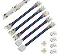 PAUTIX Kit de 11 Connecteurs LED 10mm 4Pin pour Ruban COB, Connecteur Rapide d'Angle RGB, Accessoires de Connexion pour Bande Lumineuse