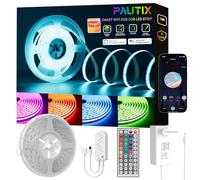 PAUTIX RGB Ruban LED COB 5M Intensité Variable 24V Couleur Changement Bande LED fonctionne avec Alexa/Google Assistant, Bande Lumineuse Flexible pour Intérieur Maison Armoire, Fête, Cuisine, DIY
