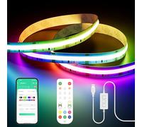 PAUTIX USB Ruban RGB IC COB 3M,5V 1800LED Adressable Couleur Changement Bande LED RGB,Fonction avec Alexa Google Assistant,RF Télécommande pour Meuble TV,Miroir,Scooter,Décoration de Fête de Noël