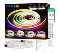 PAUTIX WIFI RGB Smart IC Ruban LED COB 5M Kit, DC24V Pixels à Changement de Couleur Adressable Smart RGB LED Bande Lumineuse Travailler pour Alexa/Google Assistant pour Projets d'Éclairage à Domicile