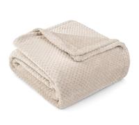 PAVILIA Couverture beige crème pour canapé, lit une place, jeté en polaire douce pour canapé et chaise, couverture texturée gaufrée, confortable, chaude, légère et toutes saisons, 152,4 x 203,2 cm
