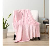 PAVILIA Couverture Polaire Rose Clair pour canapé, jeté de lit en Flanelle Douce et pelucheuse pour canapé, jeté de lit en Microfibre de Luxe, Couverture Cadeau décorative en Velours Confortable, 127