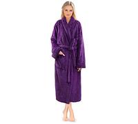 PAVILIA Peignoir à poils longs en polaire Sherpa doux et chaud pour femme, violet, 2X-3X