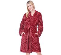 PAVILIA Peignoir doux pour femme, kimono en polaire pelucheuse, bordeaux, Large-X-Large