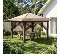 vidaXL, tonnelle avec 4 parois, couleur crème et anthracite