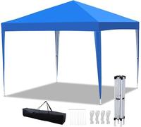 Pavillon 3x3 mètres, imperméable, stable, résistant à l'hiver, tente pliante pour camping avec verrouillage central, tente de jardin, gazebo, protection UV, tente pour fêtes, pavillon de jardin à haut