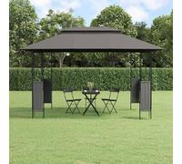 Pavillon 3x4, tente de jardin, tente de réception, tente pour événements, pergola de jardin, tente de bière, résistant aux intempéries, structure métallique, couleur anthracite, dimensions 400x300x270