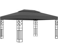 Pavillon à double toit, dimensions 3x4 mètres, couleur anthracite. Pavillon étanche et stable, idéal pour le jardin, la terrasse. comme abri, pergola ou marquise pour les réunions de famille et divers