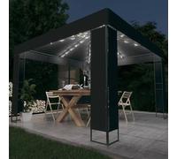 Pavillon à double toit, pavillon pliable, pergola, tente de réception, auvent publicitaire, tente de protection solaire, pavillon de jardin, pavillon barbecue, et modèle anthracite de 3x3 mètres