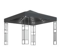 Pavillon avec guirlande lumineuse LED 3x3 m Anthracite Tissu