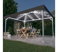 Pavillon avec guirlande lumineuse LED 400x300 cm Anthracite Aluminium