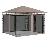 Pavillon avec moustiquaire 3x3x2,73 m Taupe 180 g/m