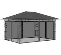 Pavillon avec moustiquaire 4x3x2,73 m Anthracite 180 g/m