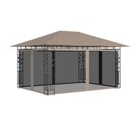 Pavillon avec moustiquaire 4x3x2,73 m Taupe 180 g/m