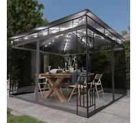 Pavillon avec moustiquaire, tonnelle pliable, pergola, tente de réception, auvent de stand, tente de protection solaire, pavillon de jardin, pavillon barbecue, dimensions 3x3x2,73 mètres, couleur anth