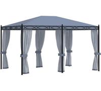 Pavillon avec moustiquaires 3x4 m Anthracite Acier