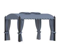 Pavillon avec rideaux 3 x 4 m Anthracite Acier