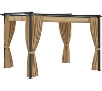 vidaXL Pavillon avec rideaux 3x3 m acier Taupe