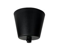 Pavillon cache-fils plastique rond conique, diamètre 90mm, hauteur 70mm, vis de blocage intégrée, couleur noir - Tibelec