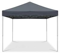 Pavillon de 3x3 mètres - Tente pour usage commercial - Structure en acier 30x30/25x25 mm - Fenêtres de toit - Sans parois latérales - Idéal pour les marchés et les événements - Gris foncé