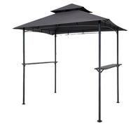 Pavillon de barbecue VEVOR, 2430x1500x500 mm, abri pour barbecue extérieur, abri BBQ-Gazebo à 2 niveaux, pavillon de jardin à double toit 2-4 personnes, idéal pour terrasse, arrière-cour & jardin