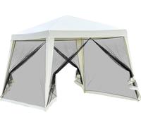 Pavillon de jardin - 3 x 3 m - 4 parois latérales - Moustiquaire - Pour l'extérieur - Blanc