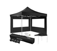 Pavillon de jardin 3 x 3 m avec Cadre en aluminium Etanche noir
