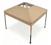 Pavillon de jardin 3x3 mètres - Tente pop-up pour fêtes - Tissu Oxford imperméable - Hauteur réglable - Livré avec une sacoche de transport et des sacs de sable - Couleur kaki
