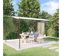 Pavillon de jardin 4 x 3 mètres, pergola avec toit, pavillon extérieur en acier, idéal pour les barbecues, pour jardin ou terrasse, couleur crème - 4 x 3 mètres