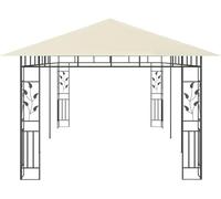 Pavillon de jardin 6x3 mètres – Toile en polyester de couleur crème – Structure en acier avec revêtement par poudre – Doté d'une moustiquaire