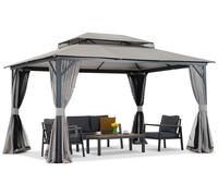 Pavillon de jardin avec moustiquaire et rideaux Pasadena 3x4 m anthracite Garden Point