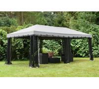 Pavillon de jardin avec moustiquaire gris Valencia 3x6 m Garden Point