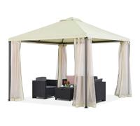 Pavillon de jardin beige avec moustiquaire Madrid 3 x 3m Garden Point