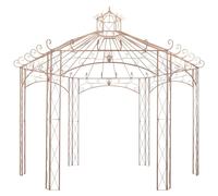 Pavillon de jardin brun antique 4 m fer