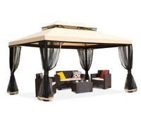 Pavillon de jardin crème avec moustiquaire Valencia 4x4 m Garden Point