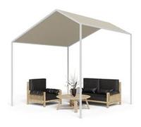 blumfeldt Tonnelle de Jardin 3x3m avec Armature en Aluminium, Barnum Pliant, Toile Revêtement Hydrofuge, Pergola Etanche, Tonnelle Extérieur avec Toit Imperméable et Résistant au Vent, UV 50+, Beige