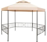 Pavillon de jardin Living Store, tente de réception hexagonale, beige, 323x265 cm