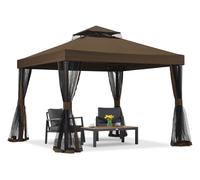 Pavillon de jardin marron avec moustiquaire Valencia 3x3 m Garden Point