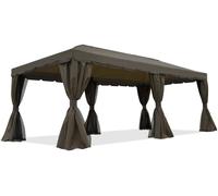 Pavillon de jardin marron avec moustiquaire Valencia 3x6 m Garden Point
