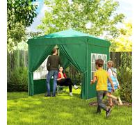 Pavillon de jardin - Pavillon pliable pop-up - 2,5 x 2,5 m - 4 parois latérales avec protection UV - Tissu Oxford - Blanc