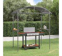 Pavillon de jardin pour barbecue, abri pour grill, pavillon en métal pour cuisine extérieure sur balcon, jardin ou terrasse, pergola, pavillon de jardin 220 x 115 x 230 cm, couleur anthracite