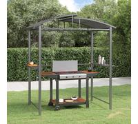 Pavillon de jardin pour barbecue, abri pour grill, pavillon métallique pour cuisine extérieure sur balcon, jardin ou terrasse, pergola, pavillon de jardin 210 x 114 x 230 cm, couleur anthracite