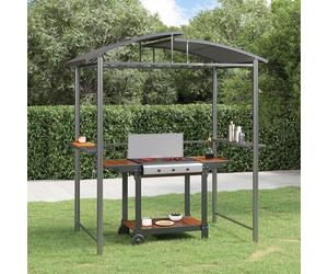 Pavillon de jardin pour barbecue, abri pour grill, pavillon métallique pour cuisine extérieure sur balcon, jardin ou terrasse, pergola, pavillon de jardin 210 x 114 x 230 cm, couleur anthracite