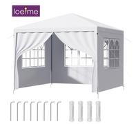 Pavillon de jardin, tente de réception avec parois latérales, structure métallique, forme rectangulaire, protection UV, protection solaire, protection contre le vent, idéal pour jardin et terrasse, di